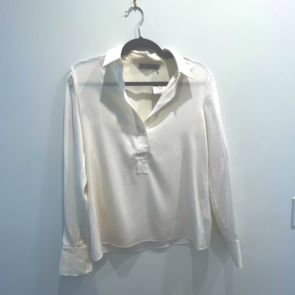 Vince Tops - VINCE silk button up pull over collar shirt - Brand New With Tags